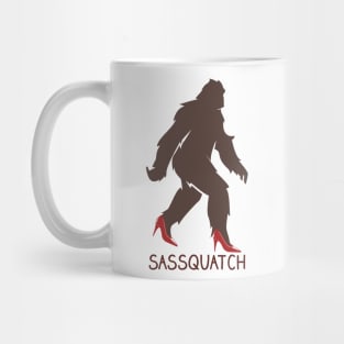 Sassquatch - Badass With An Attitude To Match  - Bigfoot - Red Heels Mug